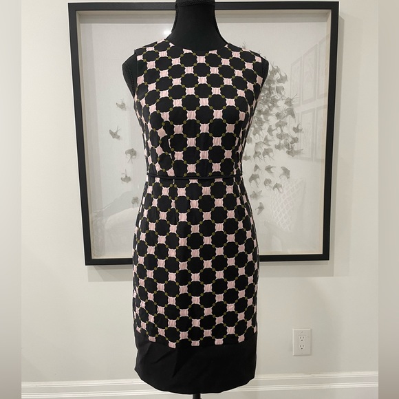 Ann Taylor Mixed Dot Sheath Dress - Size 0P Petite - Picture 3 of 4